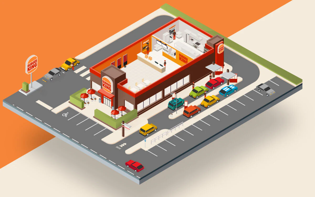 Scène Burger King préparée pour le motion design